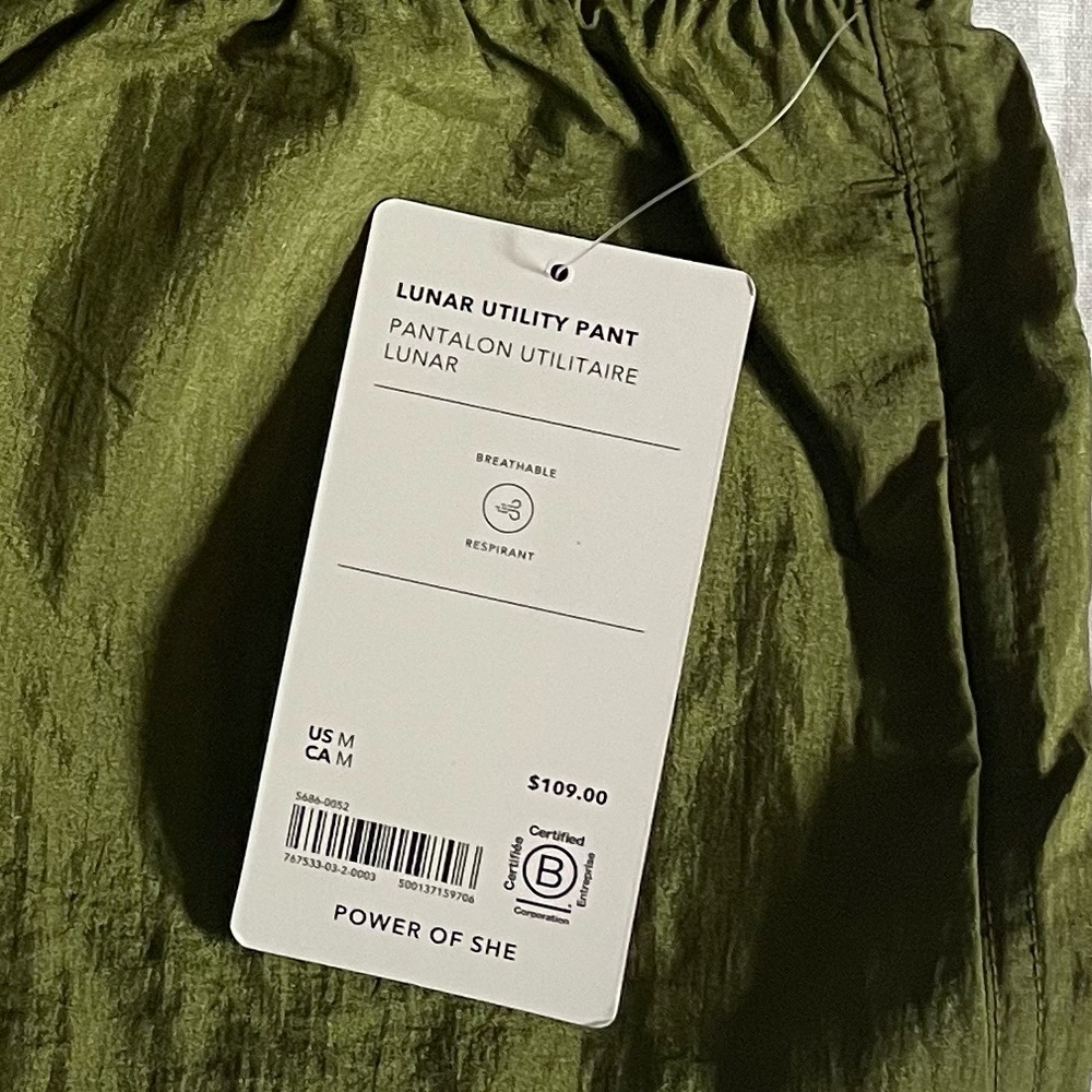 Athleta Lunar Sheen Utility Green Pant
